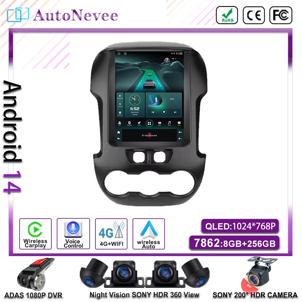 Android 14 Car 9.7 inch For Ford Ranger 2012 – 2015 Multimedia Player GPS Navigation Auto Radio Touch Screen Dash Cam 5G wifi Android 14 Car 9.7 inch For Ford Ranger 2012 – 2015 Multimedia Player GPS Navigation Auto Radio Touch Screen Dash Cam 5G wifi