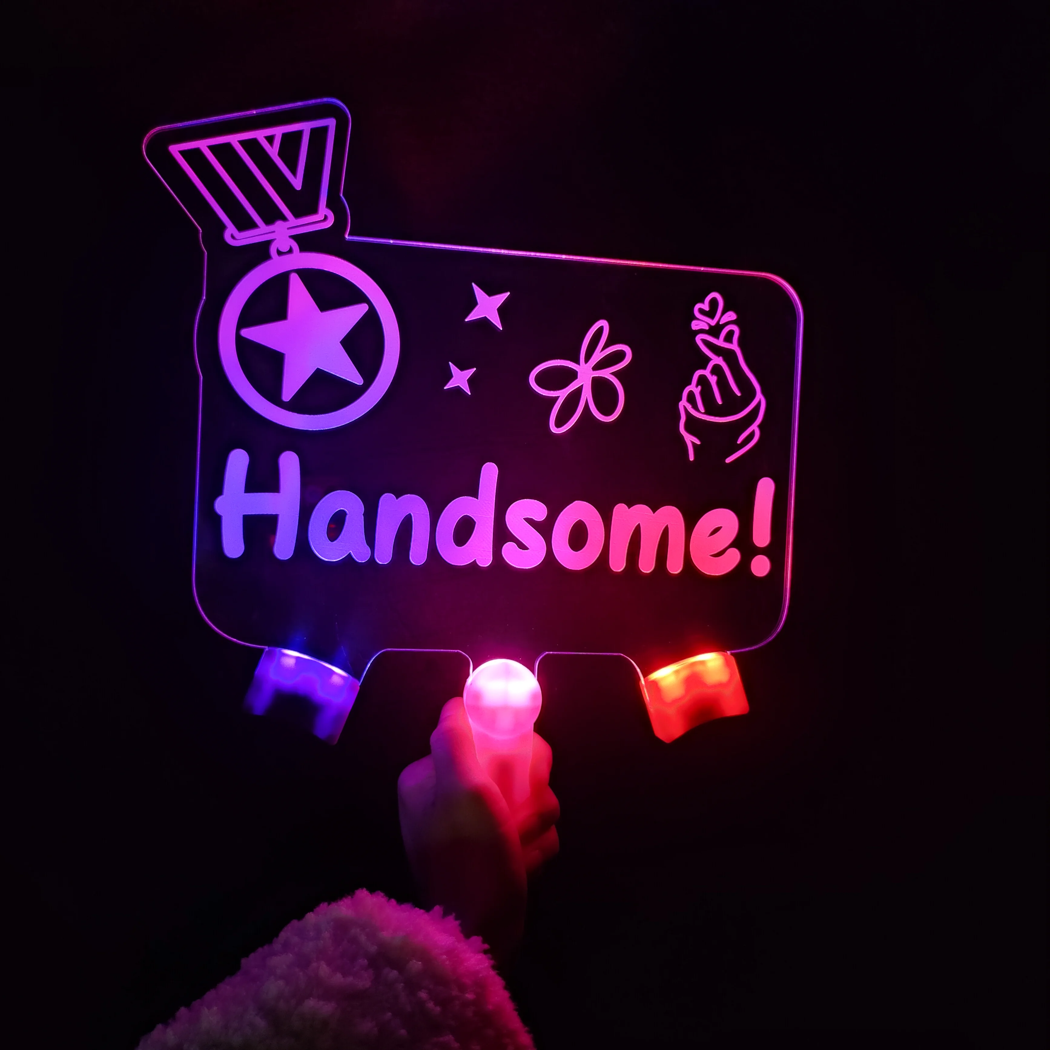 Custom Cheering Board Stick Named Acrylic Board Glow Stick For Party Cheering Gift