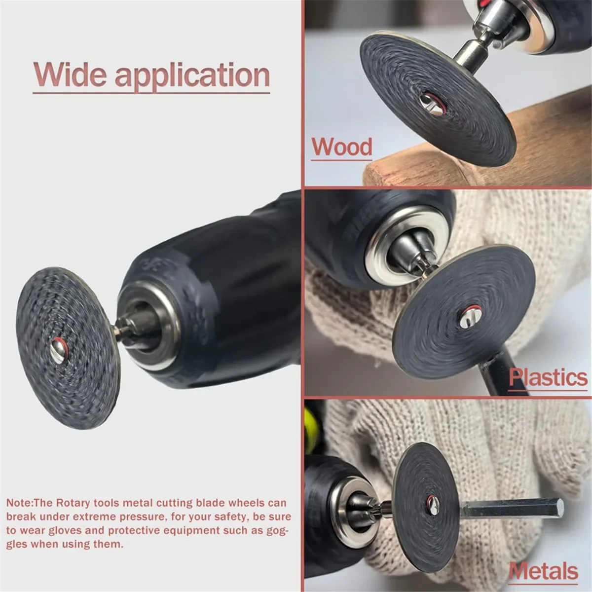 60 pcs Rotary Tool Cutting Wheel 1-1/4 Reinforced Fiberglass Wheel and 4 Piece Mandrel Rotary Tool Accessories for Metal, Wood,