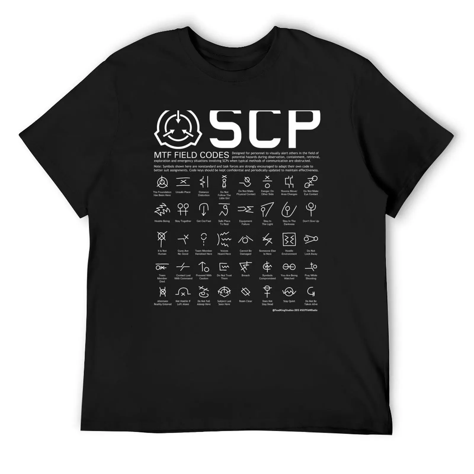 SCP MTF Field Codes by ToadKing07 T-Shirt anime tshirt summer clothes Men's t shirts