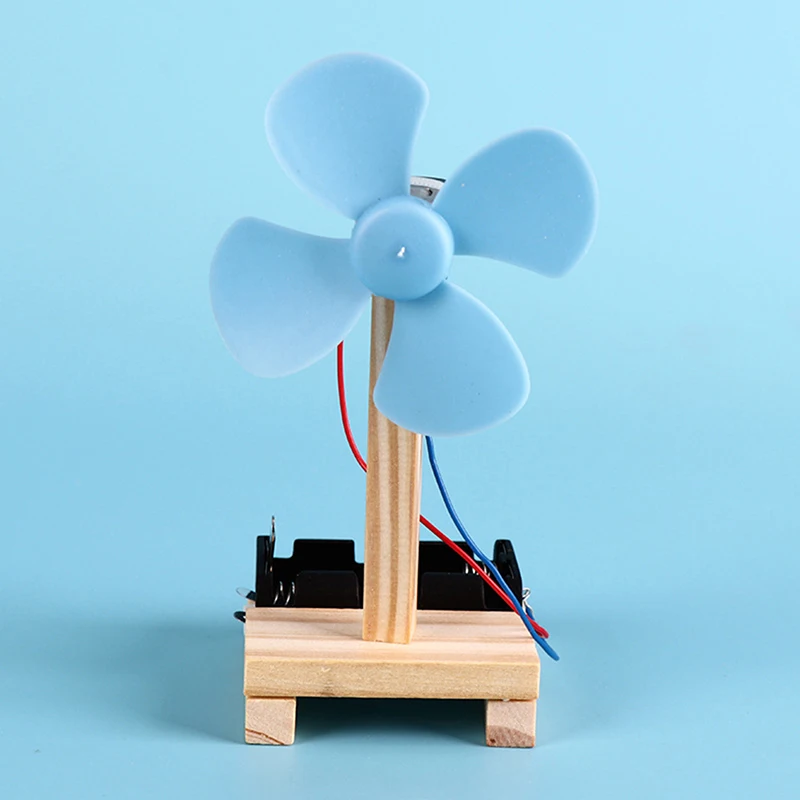 1Pc DIY Blue Electric Fan Science Experiment Model for Elementary Education