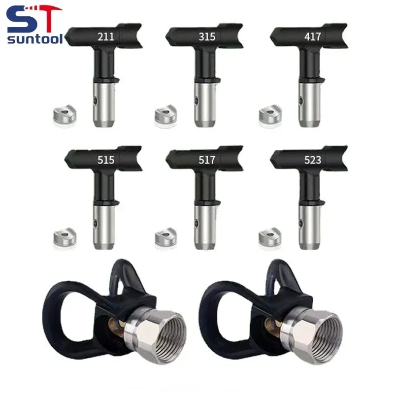 

Suntool Black Airless Spray Nozzle Spray Tips Reversible TipFor Airless Paint Sprayer 1PCS 311/ 315/413/517/519/211/625