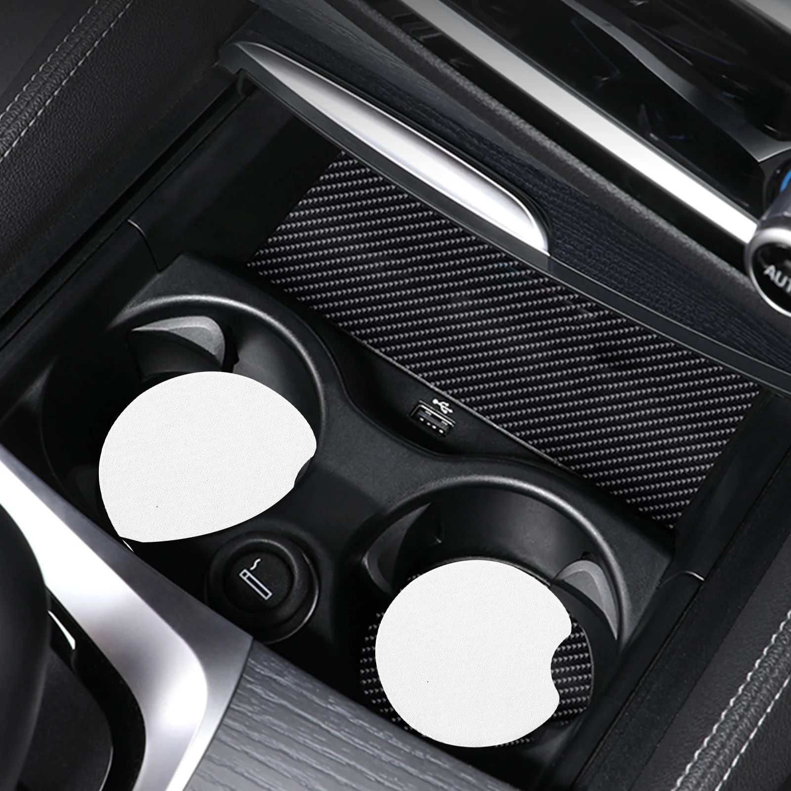 

50Pcs Blank Cup Coasters Sublimation Car Coasters Heat-Resistant Wear-Resistant Non-Slip Mat for Auto Drink Holder Use