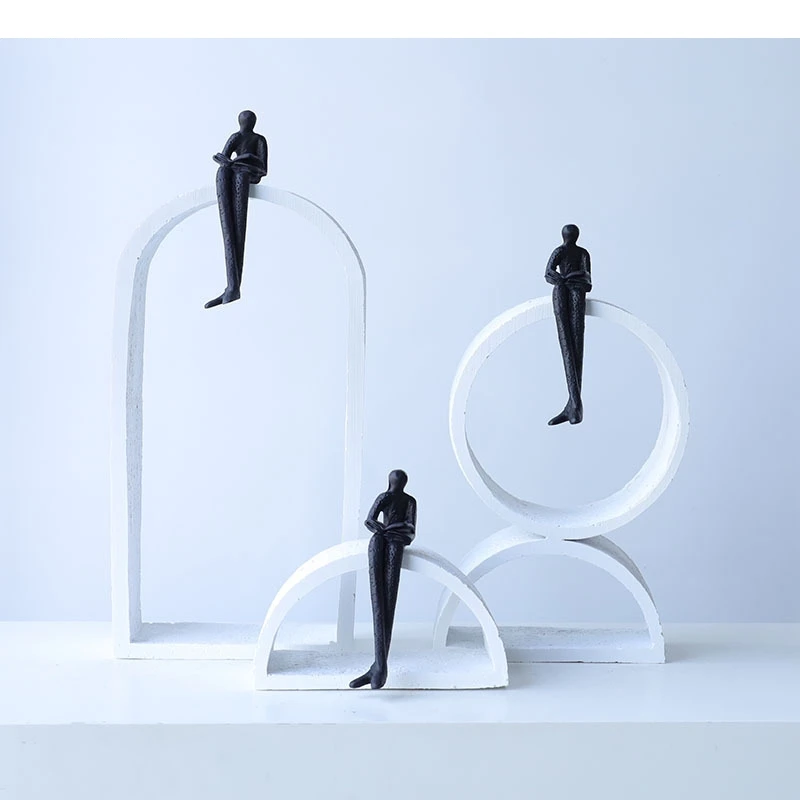 

Minimalist Figures Statue Geometric Arch Crafts Ornaments Desk Decoration Abstract Character Resin Sculpture Modern Home Decor