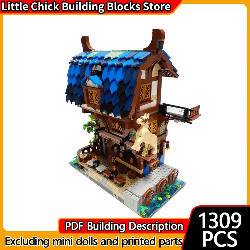 

City Street View Model MOC Building Bricks Inn and Tavern Modular Technology Children Holiday Gifts Assemble Toys Suit