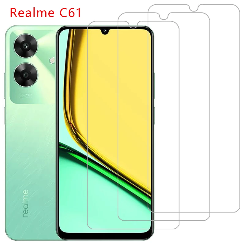 tempered glass phone case for realme c61 back cover on realmec61 c 61 61c c61case 360 realmi realmic61 relme reame ralme real me