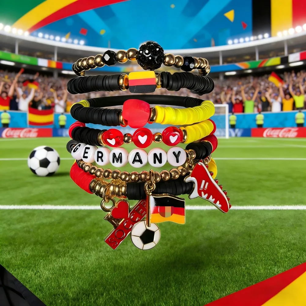 2026 New Popular Football Match Team Fan Ball Party Cheerleader Decoration Pendant Bracelet Jewelry Gift Box Gift view 3