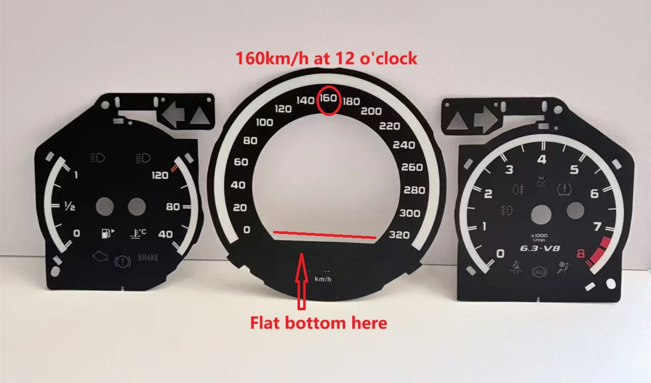 Customized Dial Gauge Face For Benz W204 AMG C63 Petrol Speedometer Cluster Disc Overlay MPH Convert To KMH 6.3-V8
