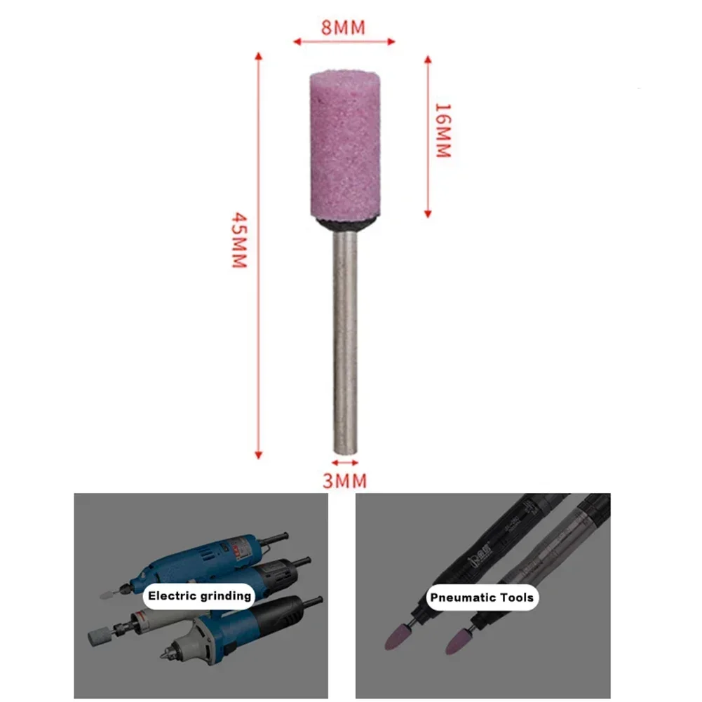 Bit Slijpen Stuks Gemonteerd 10 Accessoires Schurende Grinder Polijstkop 3*8mm Voor Steen Wiel Gereedschap Elektrische Hoofd