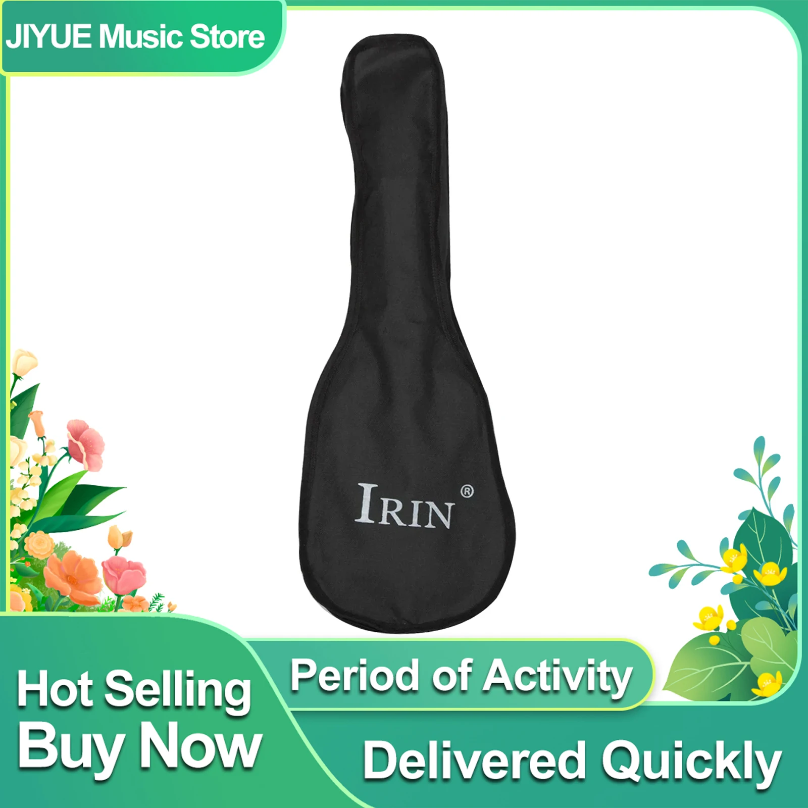 IRIN Ukulele-Tasche, 21/23/26 Zoll, tragbarer Ukulele-Rucksack, verdickte wasserdichte Hülle, schwarze Oxford-Tuch-Tasche mit verstellbarem Riemen
