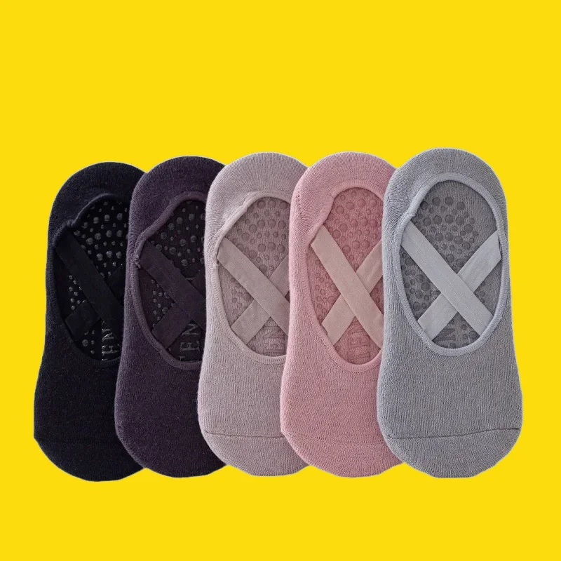 

3/5 Pairs High Quality Women's Yoga Short Socks Silicone Anti-Slip Boat Socks Professional Breathable Dance Sports Ankle Socks