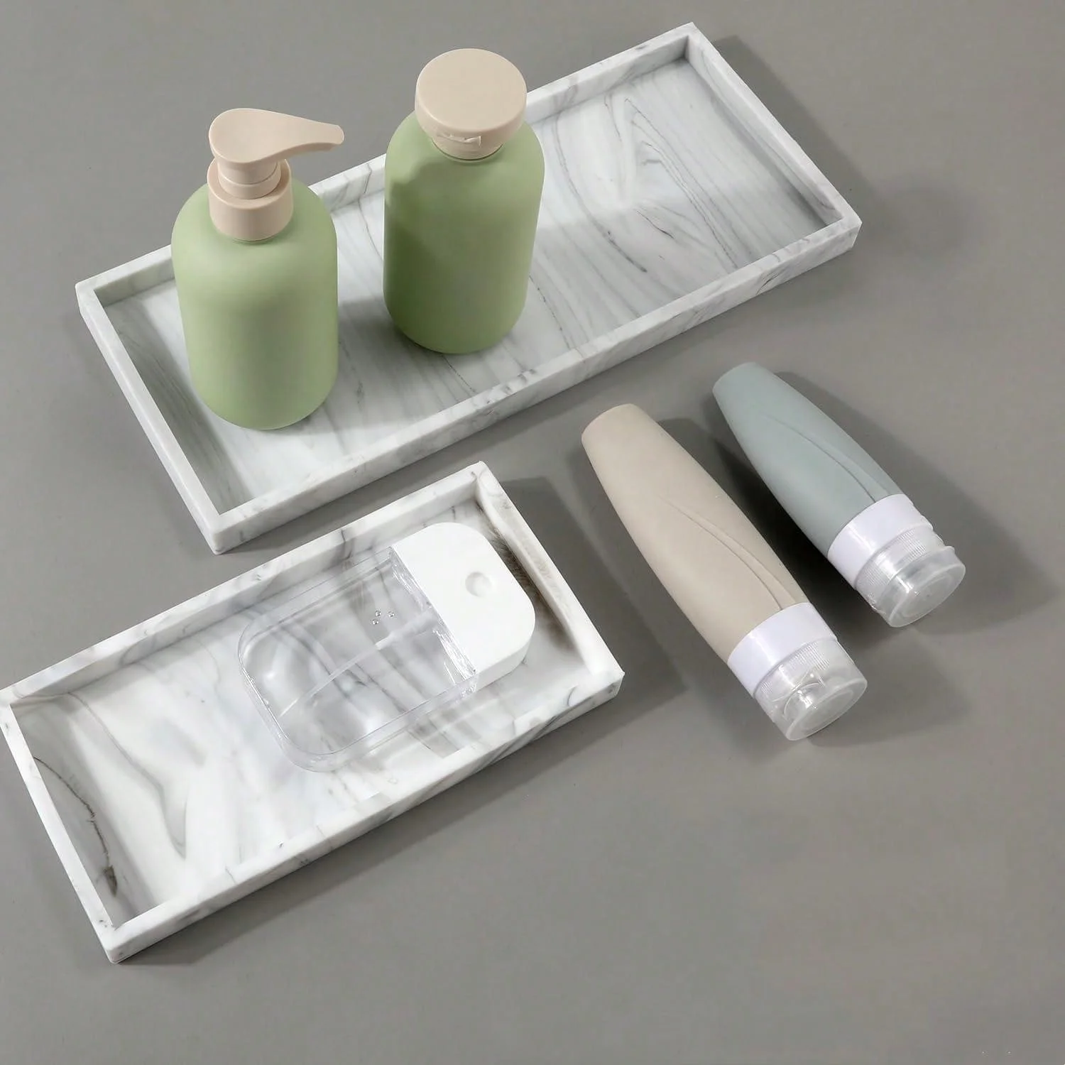 1er-Pack Badezimmer-Tablett aus weichem Silikon, Schmucktablett, Schminktisch, dekorativer Badezimmer-Tablett-Organizer, geeignet für Schminktische – Detail 7