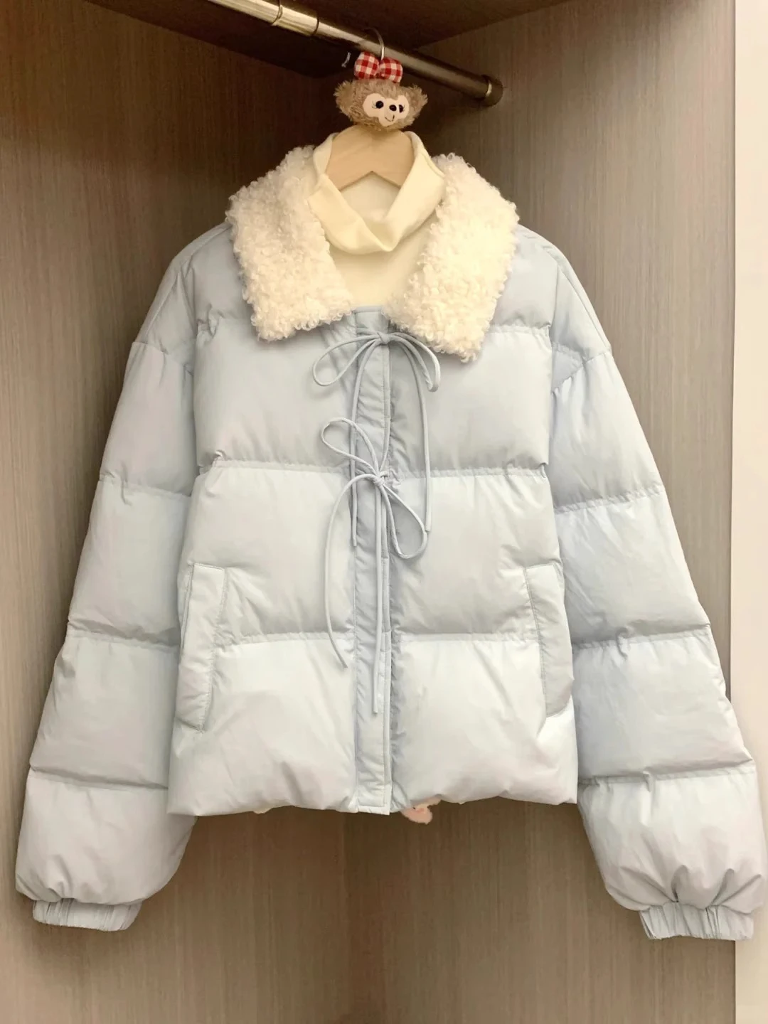 

Warm Short Cotton Jacket Women's Bread Style Coat Flip Collar Fleece Lined Thickened Winter Outerwear plus Size Korean Style