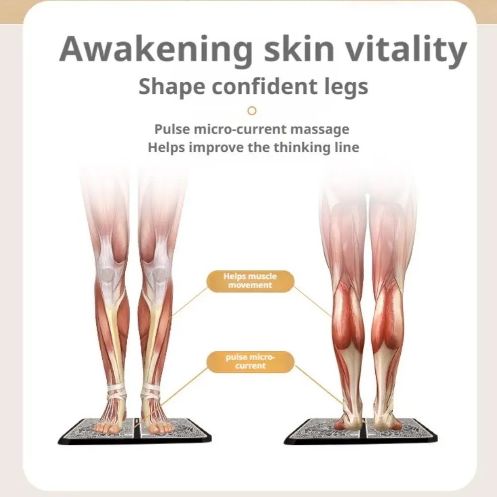 EMSFoot مدلك مستويات تدليك العضلات الكهربائية تحفيز الاسترخاء وسادة التحكم عن بعد خفيفة الوزن للياقة البدنية المنزلية #5