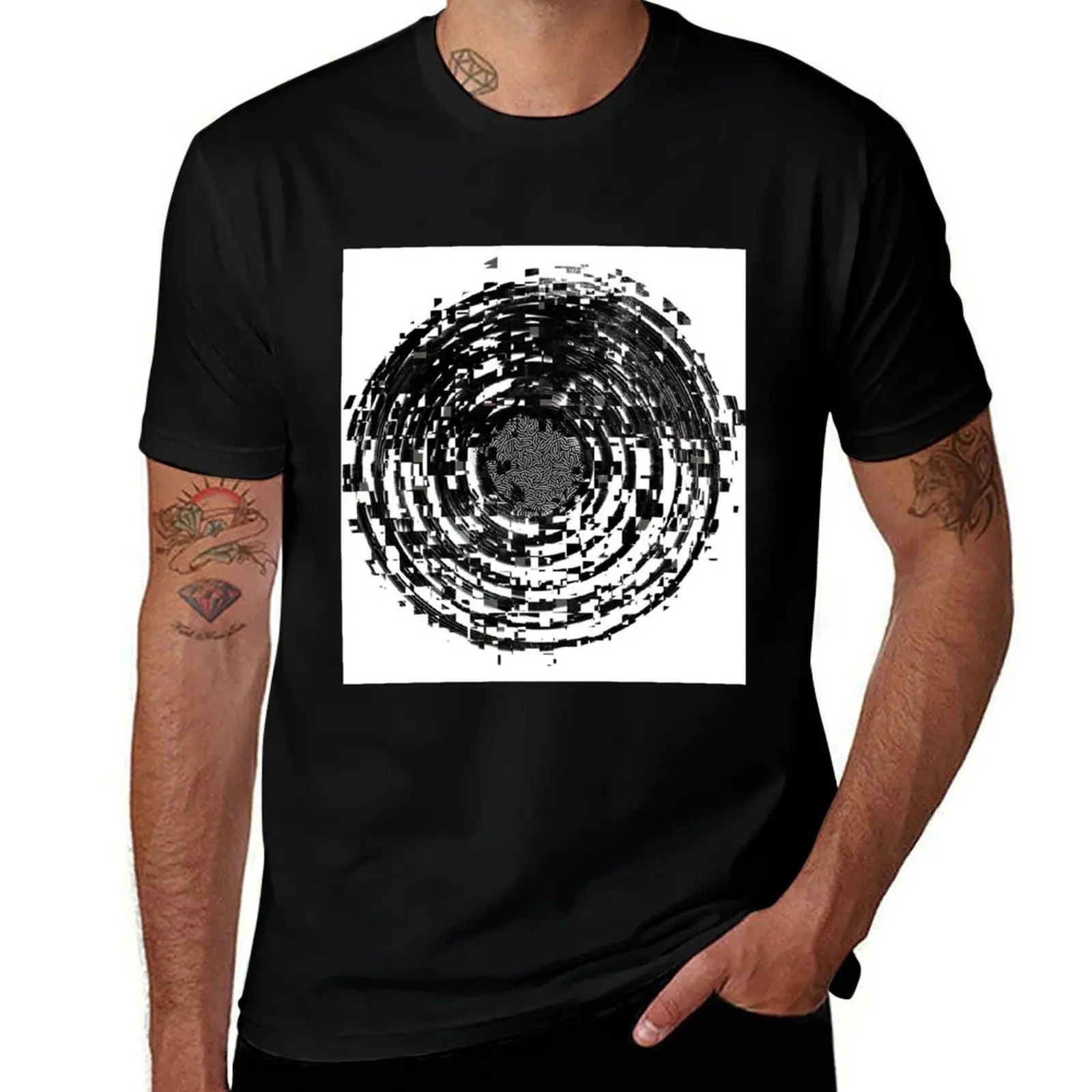 

Glitch black T-Shirt man t shirt luxury t shirts for man slim fit T-Shirt