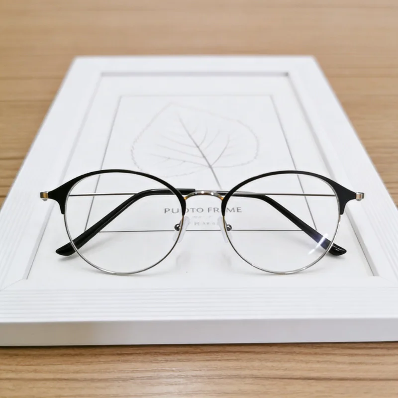 Koreanische Anti-Strahlungs-Brille mit Rundem Metallrahmen für Damen und Herren, Blaulichtfilter-Brille – Detail 1