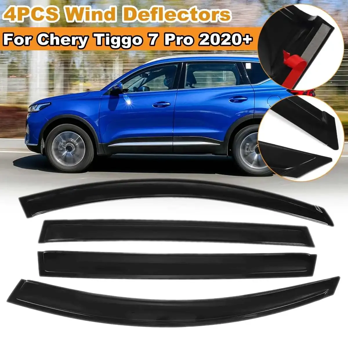 

High Quality Side Window Window Visor Vent Sun Shade For Chery Tiggo 7 Pro 2020 2021 2022 Wind Shields Sun Rain Guard Body Kit