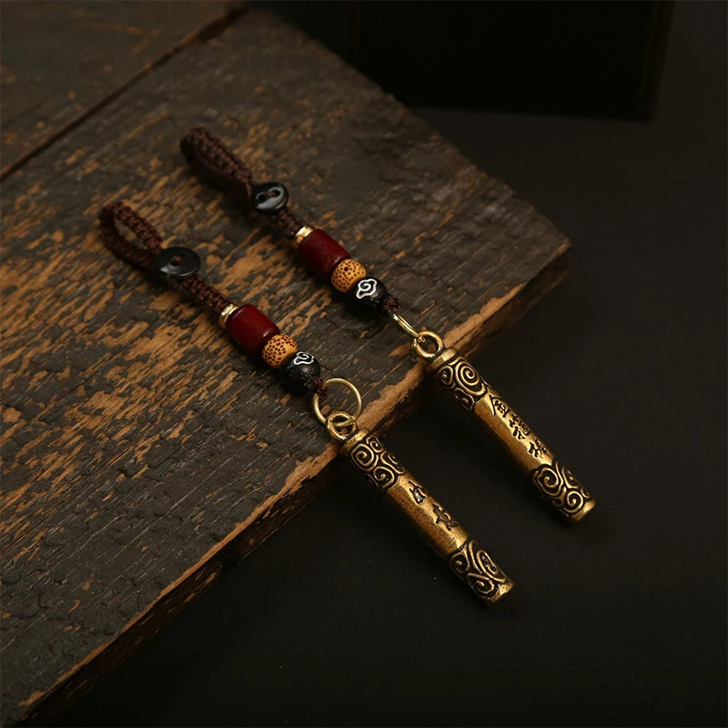 Black Myth Wukong Game Peripheral Keychain Golden Cudgel Brass Copper Cash HD Double-Sided School Bag Luggage Car Pendant