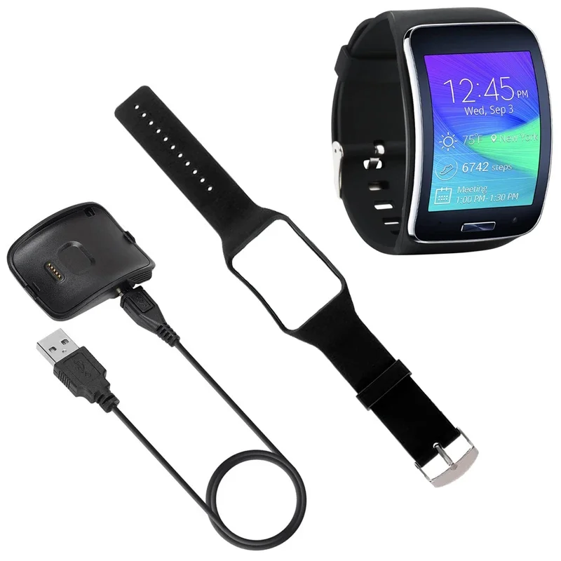 Accessory Band Strap with Charger For Samsung Galaxy Gear S SM-R750 ,1Pcs Silicone Band +1Pcs Charging Cable