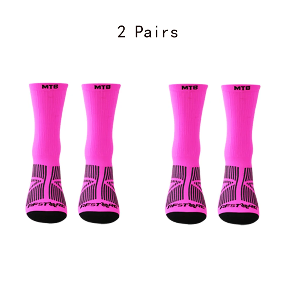 Two pairs of non-slip breathable bicycle cycling professional pattern socks