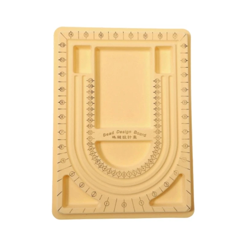 Bracelet Layout Board and Necklace Planning Tray, Beading Base with Curved Channels and Sorting Corners Guide E0BF