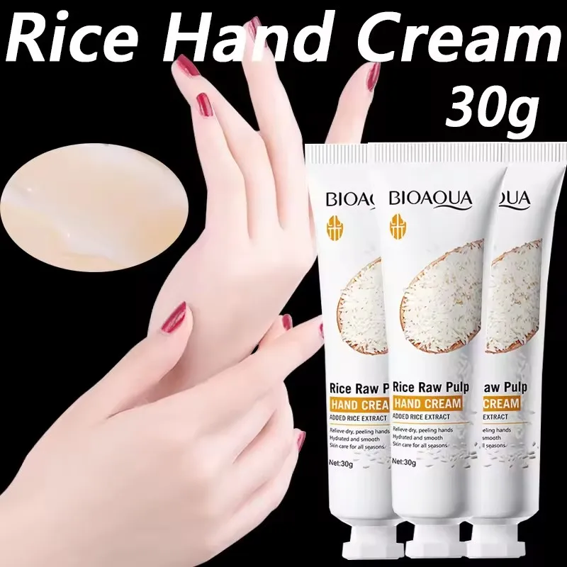 

Rice Hand Cream Whitening Volumizing Rejuvenating Ultra Wrinkles Nourishing Moisturizing Refresh Non-Greasy Face Body Care Cream