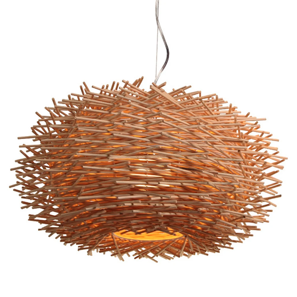 

Rattan Bird'S Nest Chandelier Pastoral Style Hanging Lamp Ceiling Light For Bedroom Restaurant Bar 110V-220V 30Cm E27 Socket