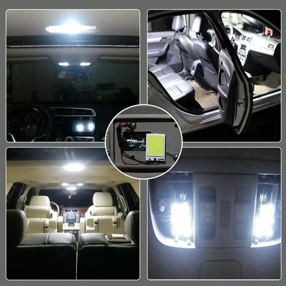 COB Panel Light With Resistance 16/24/36/48LEDs Lighting Interior Reading Ambient Lights White Auto Dome Lamp Cool Car Map Ice