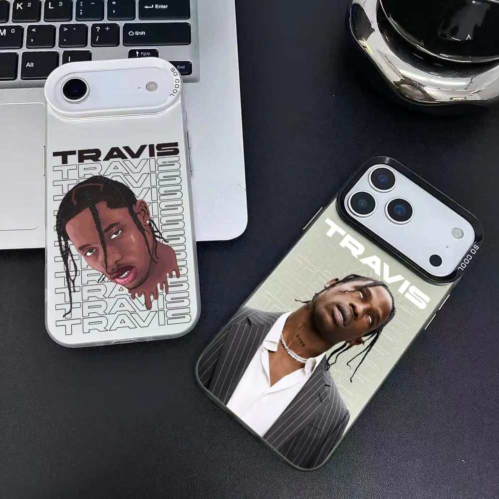 حافظة لهاتف آيفون 17 16 15 14 13 12 11 Pro Max باللون الأسود والأرجواني غير اللامع بالليزر المعدني أورورا فوندا