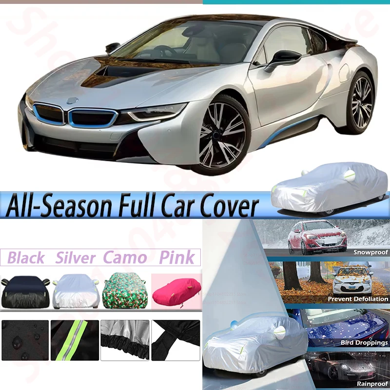 

Full Waterproof Car Covers For BMW I8 (I12/I15) 2014-2025 Windproof Auto Sun Anti-UV Rain Snow Dust Resistant Outdoor Cover