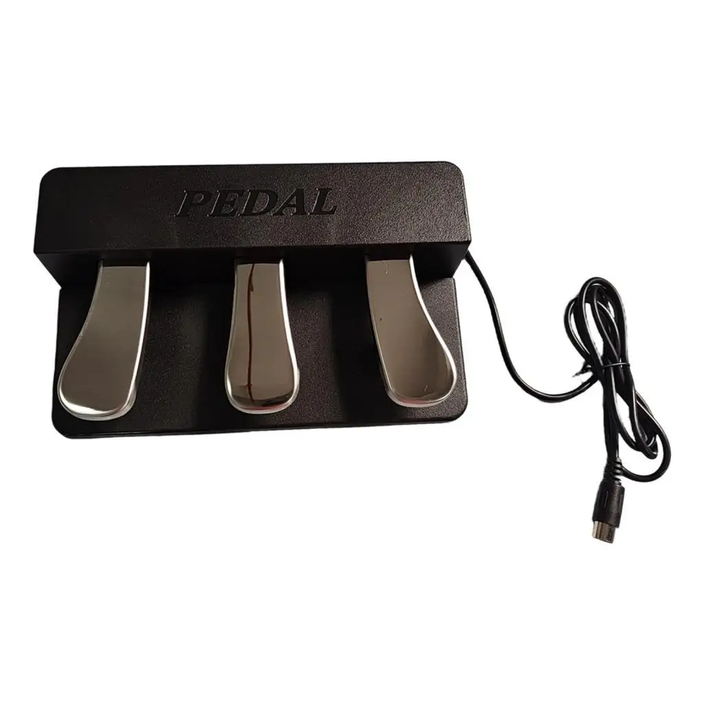 Pedal de Piano Eléctrico Universal, Unidad de Pedal Triple, Construcción Metálica para Teclado, Controlador MIDI y Uso Profesional