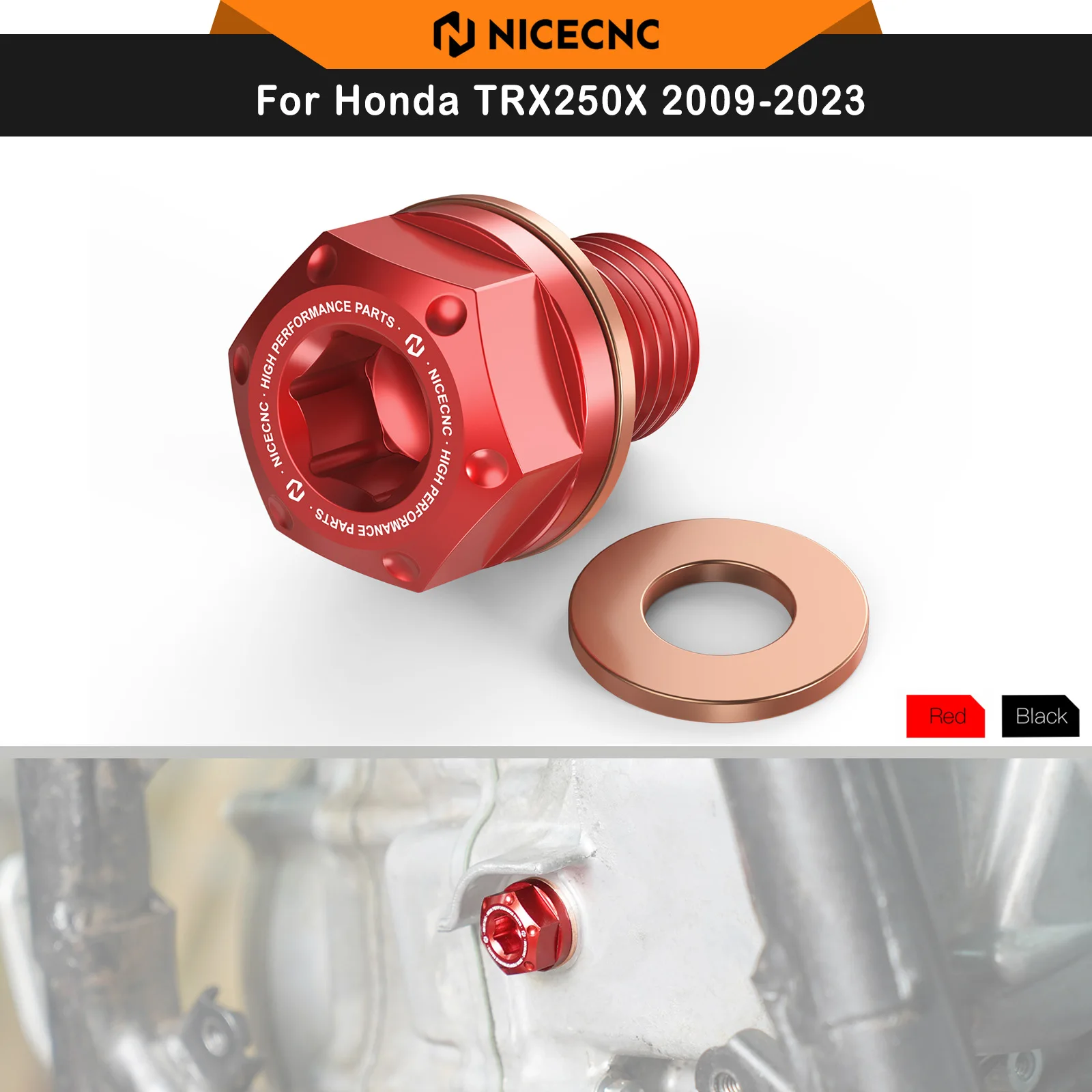 

NICECNC For Honda TRX250X 2009-2023 ATV Oil Drain Plug TRX300X TRX450R TRX450ER TRX90X Replaces 92800-12000 ATV Accessories