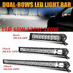 12D LED Light Bar/Work Light 60W 120W 180W 240W Super Slim led bar for Tractor 4X4 Offroad 4WD ATV Truck LED Work Light 12V 24V