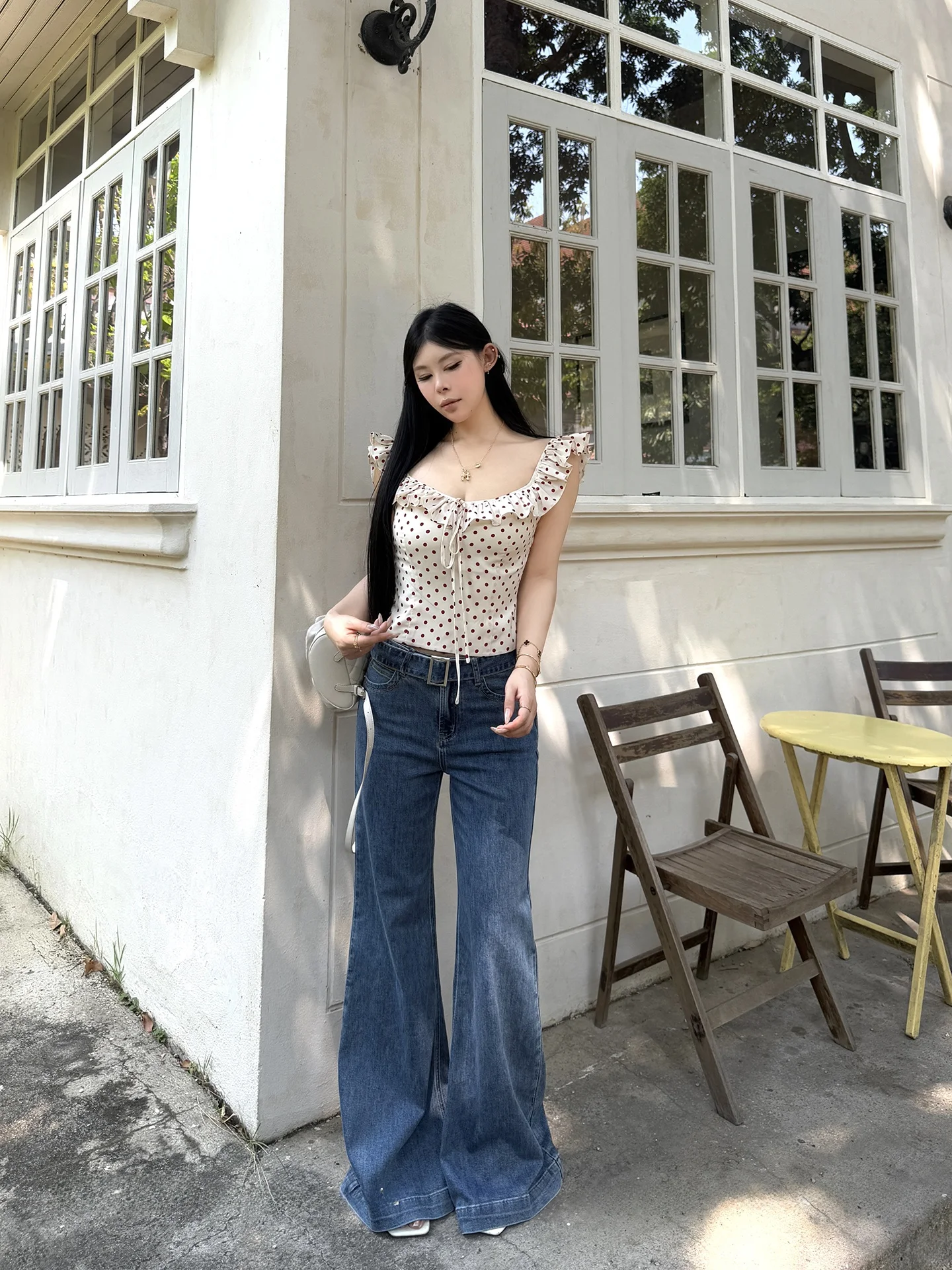 

Джинсы с высокой талией для женщин, весна-лето, хлопковые, расклешенные, больших размеров, удобные, длинные брюки