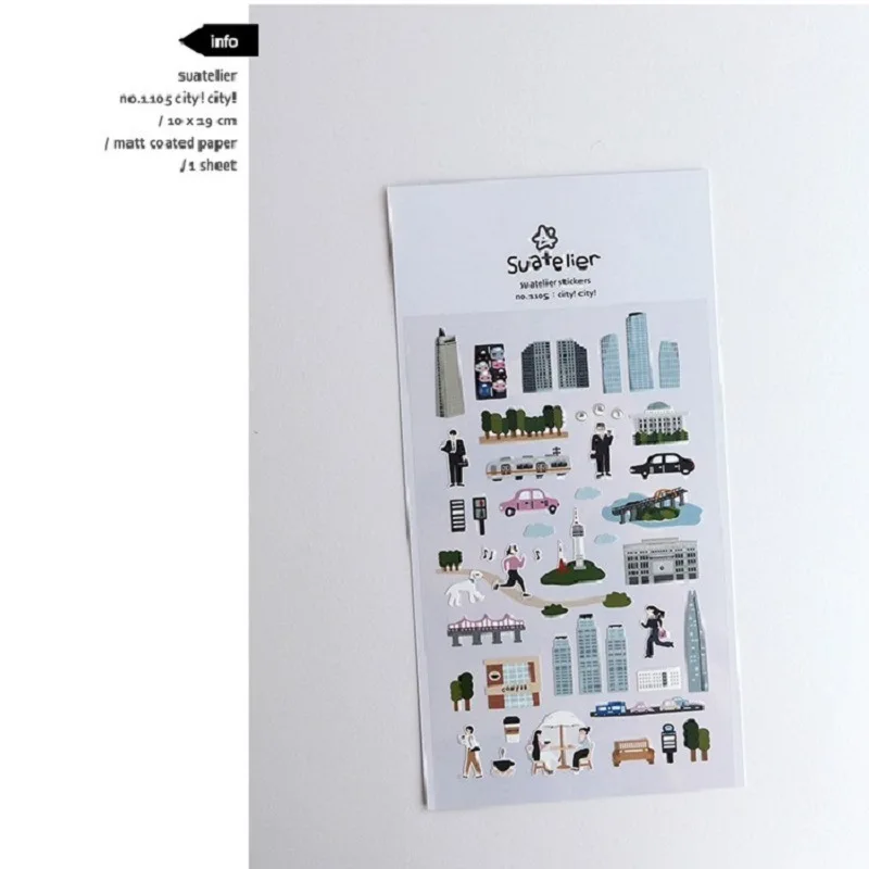 Korean Import Sonia City Travel Exercise Stickers Scrapbooking DIY Korean Journal Stickers Travel Japanese Stationery Stickery