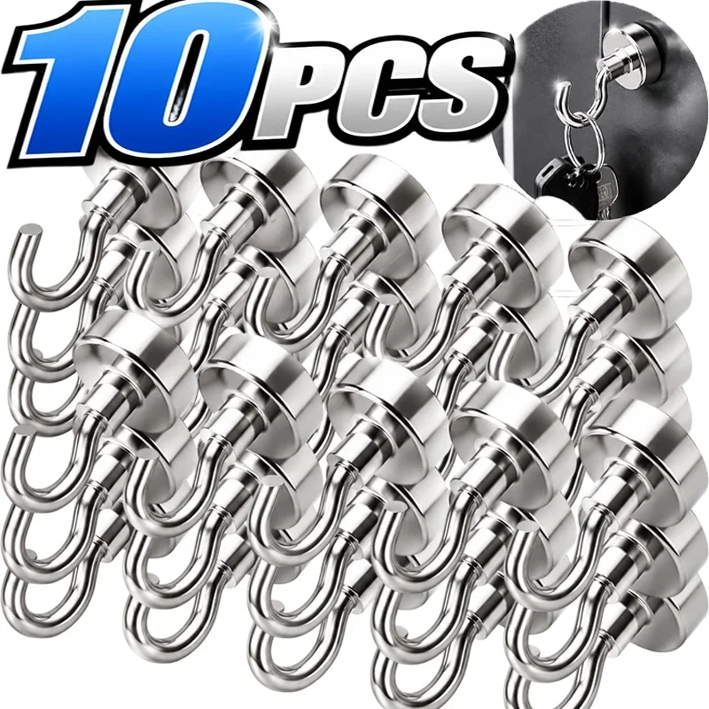 Strong Magnetic Hooks Heavy Duty Hangers for Metal Surface Small Tools Hanging Home Storage Accessories Magnetic Organization