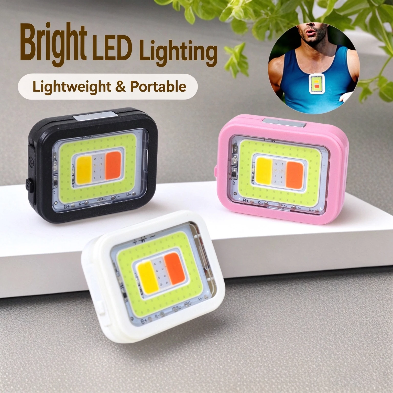 Portable COB LED Work Light Magnetic Rechargeable 4 Modes Flashlight Hands-Free Headlamp for Camping Fishing Night Walking