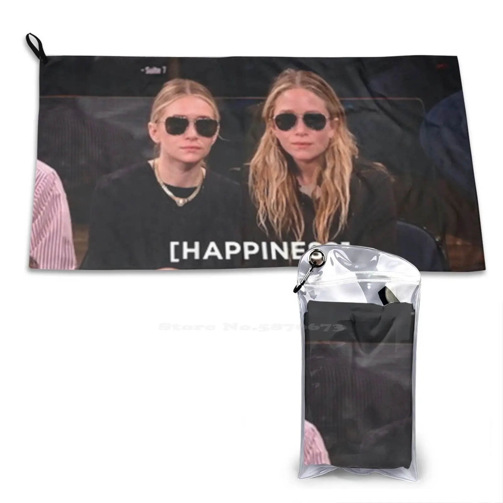 Olsen-toalla facial de tela de microfibra suave para gemelos, gafas de sol con estampado de Olsen Happiness Mary Kate Ashley New York Minute Twins Blonde Mood