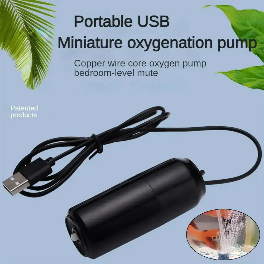 Aquarium Oxygen Air Pump Fish Tank USB Charging Quiet Oxygen Aerator Pump Mini Small Oxygenator Aquarium Accessories