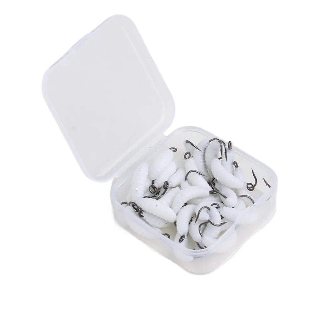 

30Pcs/Box Sturdy And Durable Simulation Breadbug Lures Soft Material Simulation Design Soft Maggot Fishing Bait Mini Bionic
