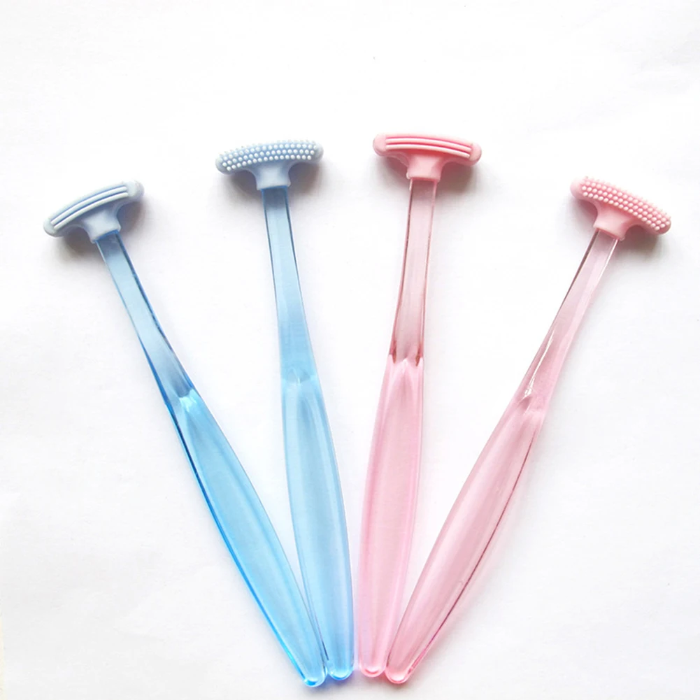 Double Sided Soft Silicone Tongue Scraper Oral Cleaning Tongue Surface Cleaner Brush Personal Hygiene Care Tool Dental Accessory