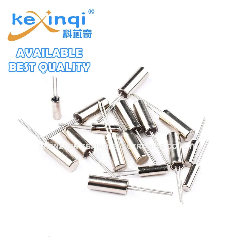 Oscillateur à Clip Cylindrique Passif, Quartz 32.768K DIP 2 Broches, 6M 12M 32k 24M 32.768M Hz 3x8 3*8 2x6 2*6mm, 10 Pièces