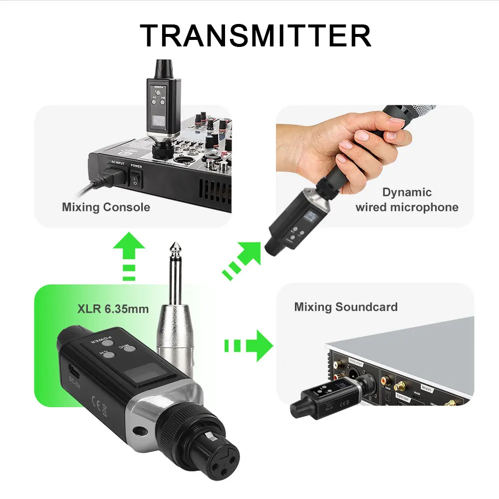 LMBGM AR9 Pro نظام مراقبة لاسلكي داخل الأذن شاشة ملونة TFT عمر بطارية طويل مناسب للمرحلة، استوديو التسجيل، الفرقة
