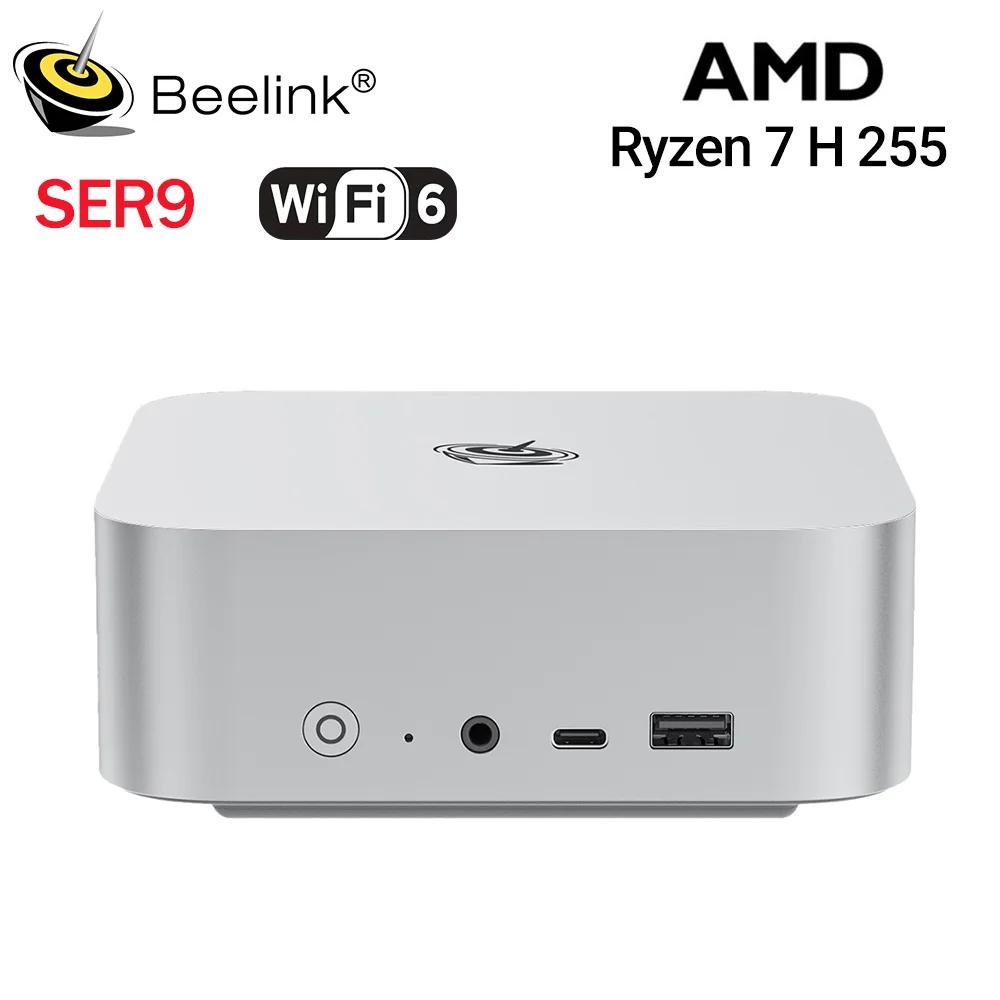Beelink SER9/SER9 Pro AMD Ryzen 7 H255 32GB LPDDR5X RAM 1 تيرابايت NVMe SSD Type C 2.5Gbps Wifi6 BT5.2 كمبيوتر الألعاب SER9 HX370 SER8 8745HS