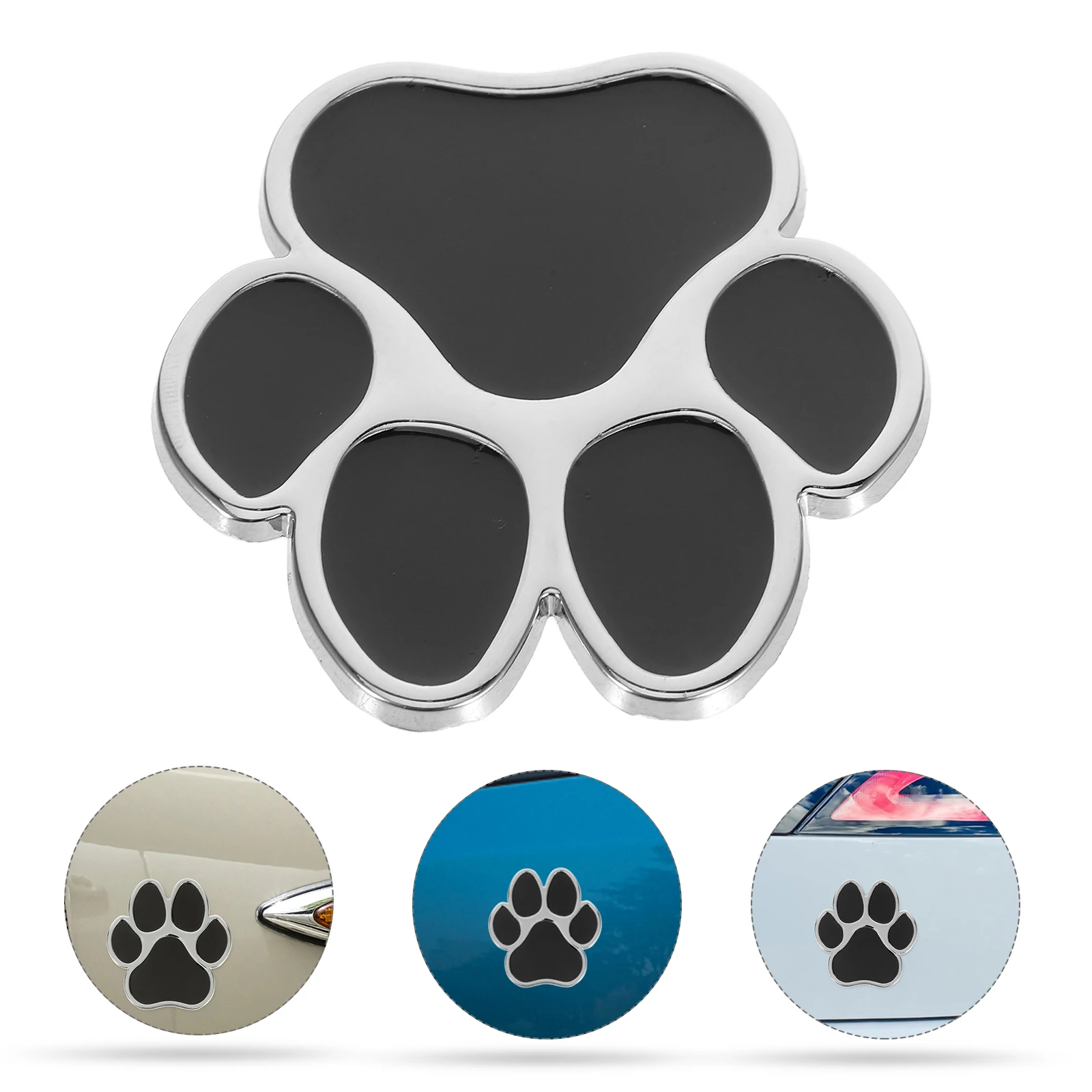 Car Sticker Waterproof Paws Decal Zinc Alloy 3D Dog Footprint Metal Stylish Decor Laptop Cup Fridge Wall Desk Door