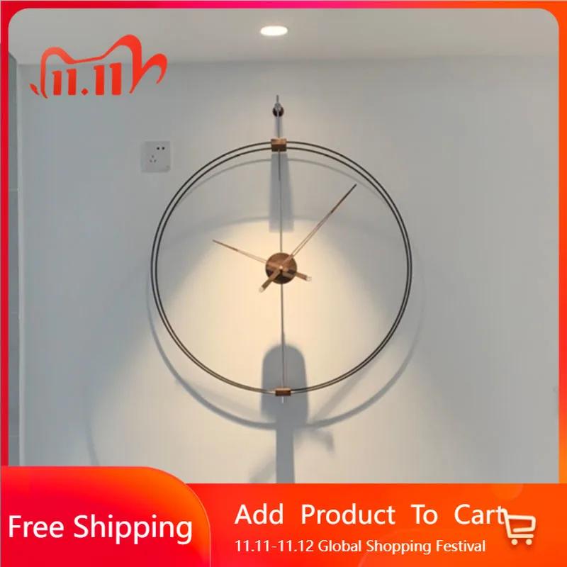 

Villa Living Room Big Size Wall Clock Interior Korean Bedrooms Design Clock Wall Round Simple Minimalist Wanduhr Home Decoration