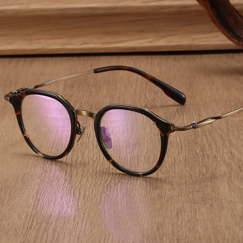 

Титановый ацетат, круглые мужские очки в стиле ретро, винтажная оправа для очков высшего качества, женская японская модная оправа для очков ручной работы