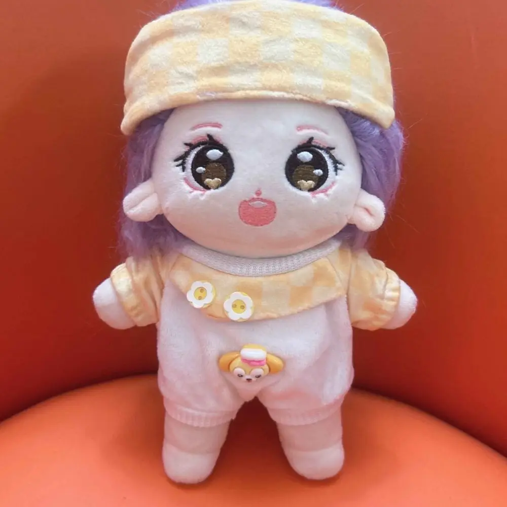 New Cute Cartoon Pajamas Clothes Mini with Hat Tops Pants DIY Accessories Doll Sleepwear for 20cm Cotton Dolls