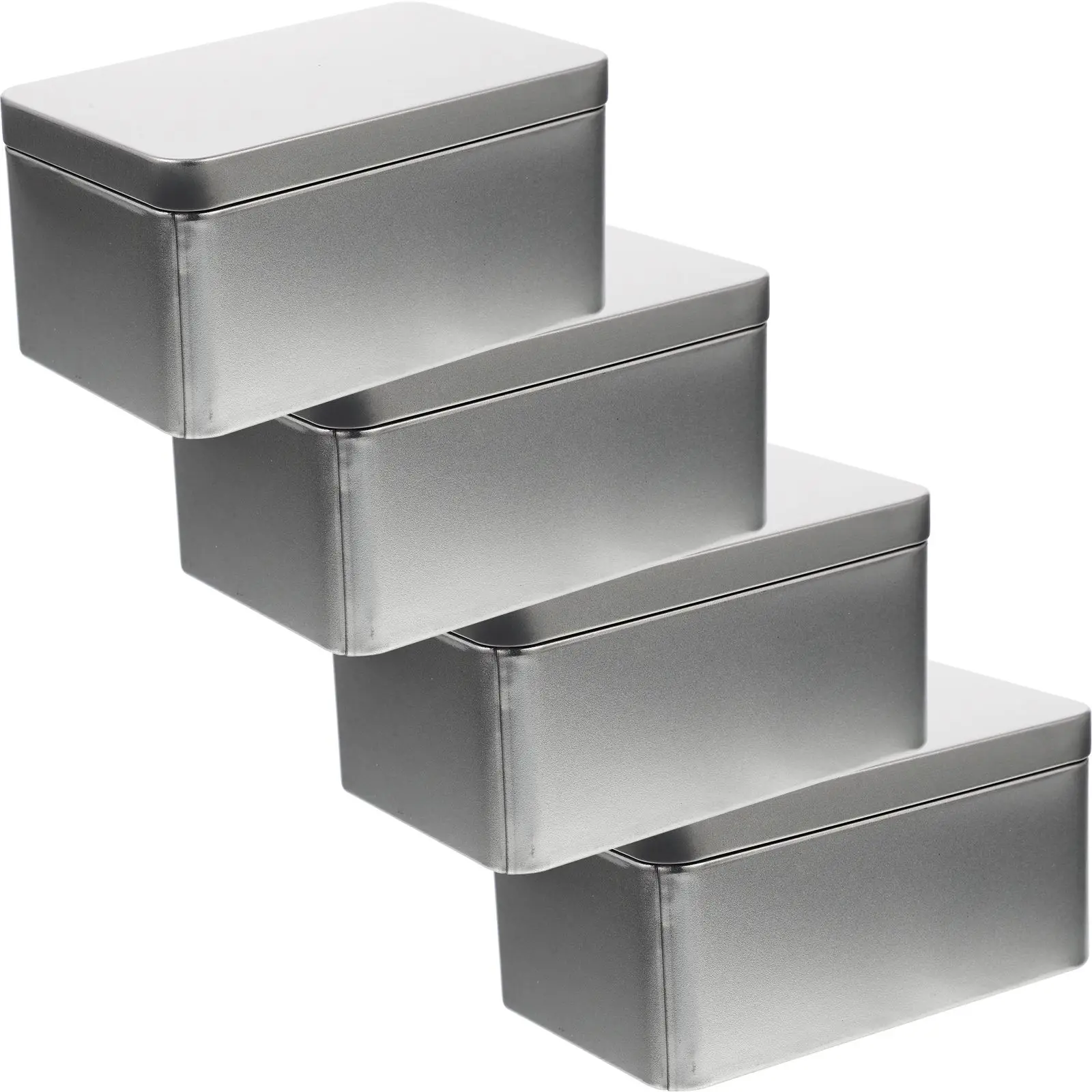 

4 Pcs Gift Packaging Boxes Retro Candy Containers Rectangular Storage Tinplate Cookie Tin Cases Tea Biscuit Wrapping