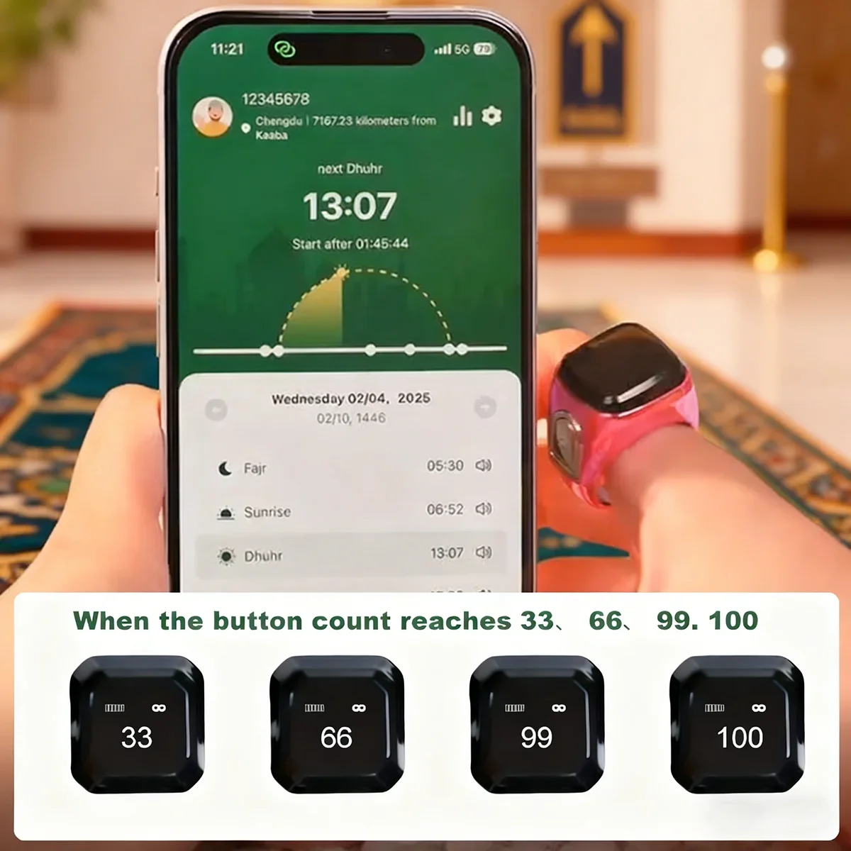 Muslim Smart Ring Tally Tasbeeh Counter Reminder Bluetooth Speaker Smart Prayer Time Reminder Smart Tasbih Zikr Rin counters